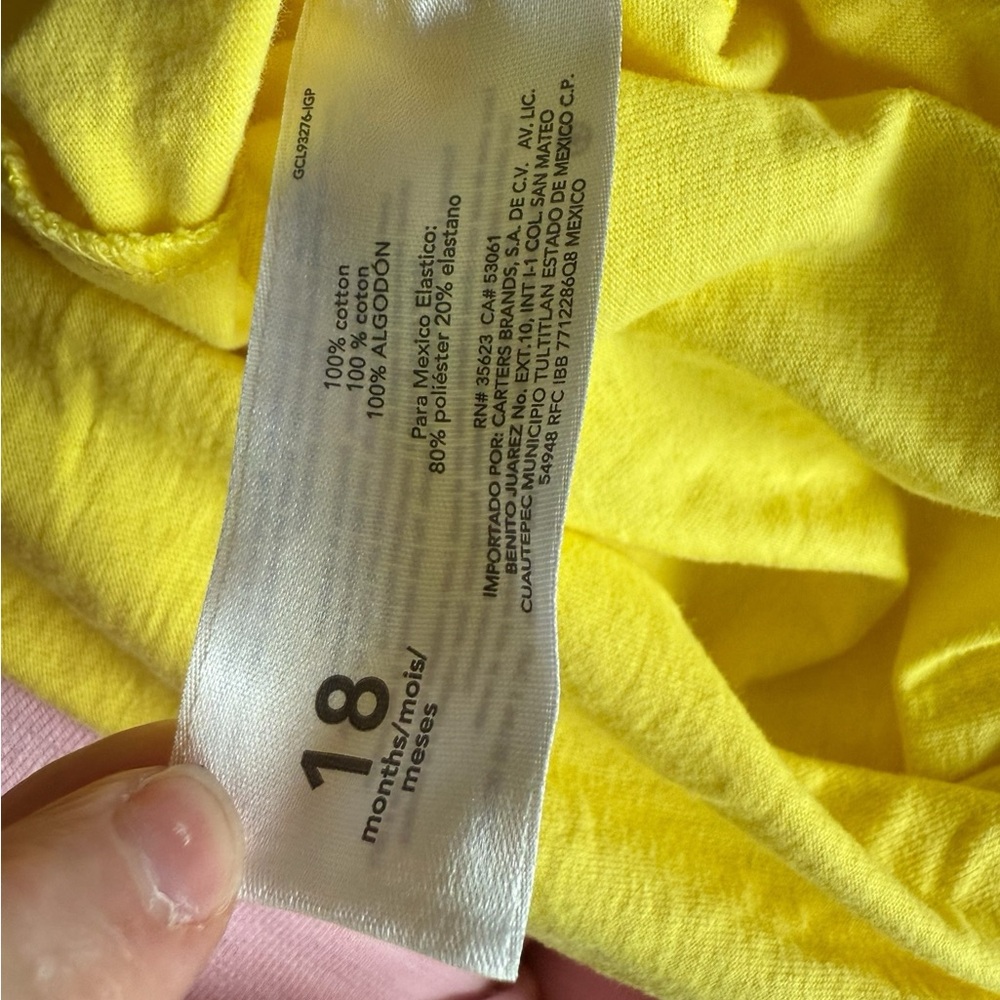 Carter's Yellow Ruffled Romper - Picture 3 of 6